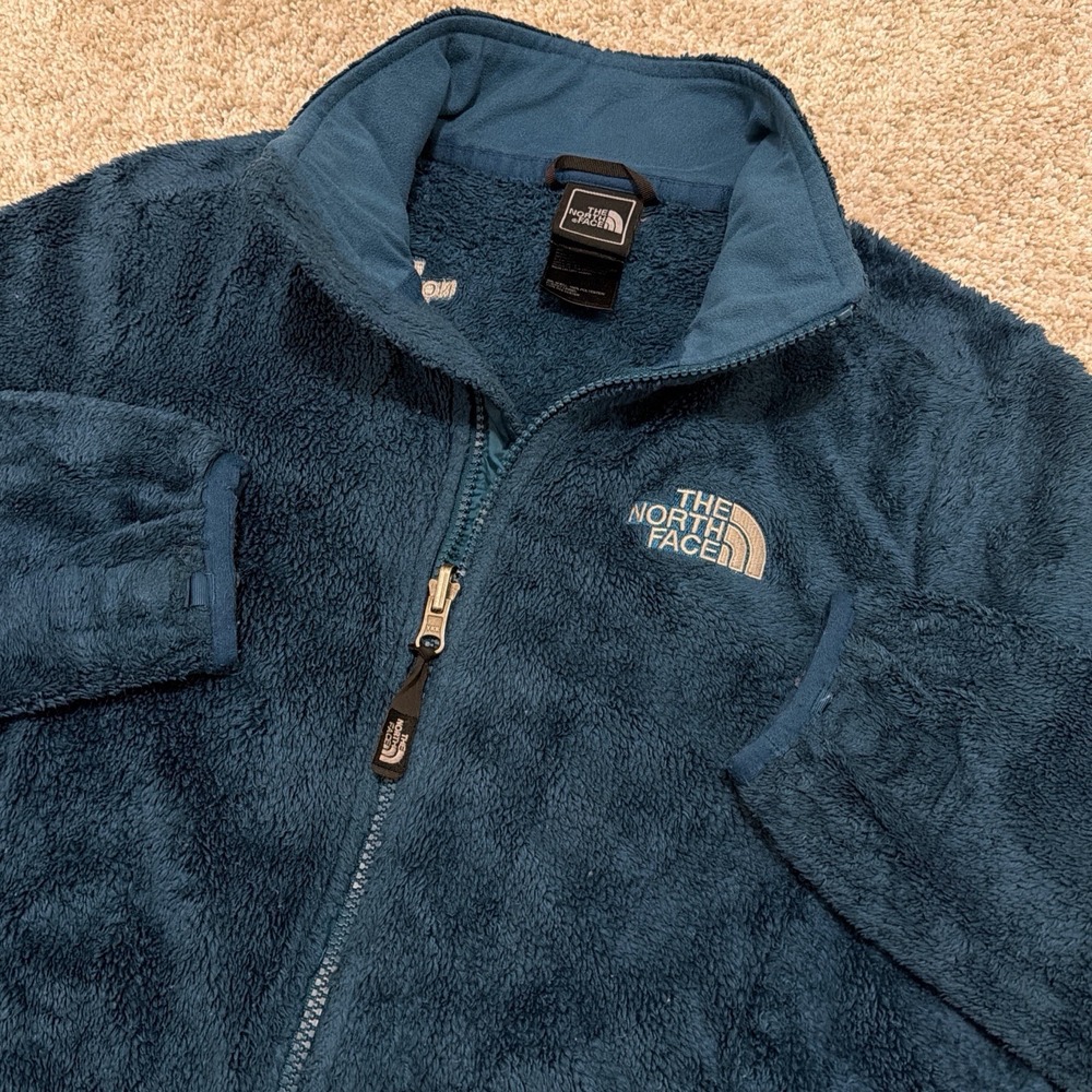 Fluffy Vintage North Face Full-Zip Fleece Jacket | Teal | Women's Small